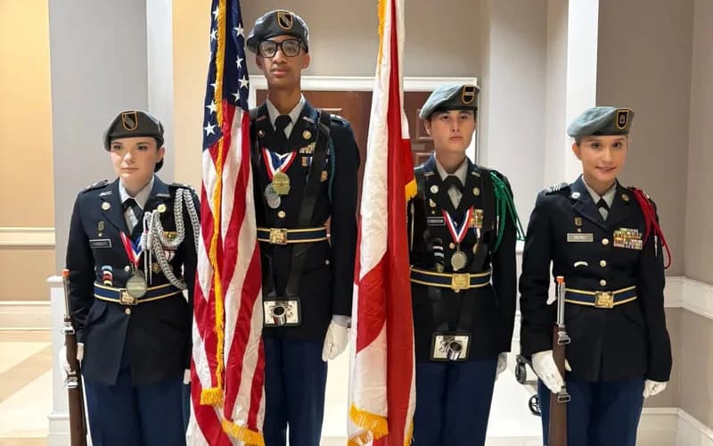 WHS JROTC Color Guard Presents at Banquet